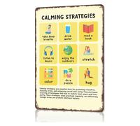 RNUMLIGH Calming Strategies Mental Health Metal Sign 8x12 Inch