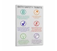 RNUMLIGH Canvas Wall-Art for Bathroom Reminders and Tips Gentle Parenting Poster Home Decor(Framed,16x24inch(40x60cm))