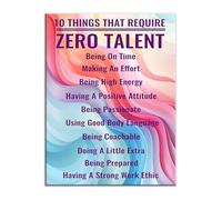 RNUMLIGH Canvas Wall-Art Poster Motivational Inspirational Quotes Effort Over Talent Essential Skills for Office Home Bathroom Decor(Framed,12x18inch(30x45cm))