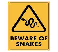 RNUMLIGH Caution Beware of Snakes Warning Metal Sign 12x8 Inch