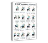 RNUMLIGH Chair Yoga for Seniors Seated Exercises Home Workout Guide Chart Canvas Poster Wall-Art for Elderly(Framed,16x24inch(40x60cm))