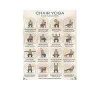 RNUMLIGH Chair Yoga Poster Seated Workout Chart for Beginners Gentle Exercises for Stability and Mobility Home Gym Wall-Art(Unframed,08X12inch(20X30cm))