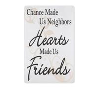 RNUMLIGH Chance Made Neighbors Hearts Friends Metal Tin Sign Vintage Sentimental Quote Rustic Wall Decor for Neighbor 8 X 12 inch