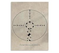 RNUMLIGH Chartres Cathedral Labyrinth Poster Medieval Spiritual Art Canvas Print for Space and Home Office Decor(Unframed,12x18inch(30x45cm))