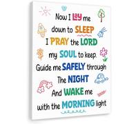 RNUMLIGH Children's Bedroom Bible Verse Art, Goodnight Blessing & Scripture Canvas Print for Baby Nursery, Toddler Room or Sunday School(Unframed,12x18inch(30x45cm))