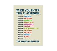 RNUMLIGH Colorful Lettering Classroom Rules Art Print Inspirational Educational Poster for Room School Decor(Unframed,08x12inch(20x30cm))