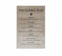 RNUMLIGH Comparative Religions Poster The Golden Rule Teaching Inspirational Educational Wall-Art for Study Library Office Decor(Framed,12x18inch(30x45cm))