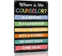 RNUMLIGH Counselor Office Metal Tin Sign Vintage Style Door Hanger For Elementary Middle School Suite Wall-Art 8 X 12 inch