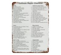 RNUMLIGH Couples Conflict Resolution Checklist Relationship Repair Vintage Metal Tin Sign Communication Tool Wall Decor 8 X 12 inch