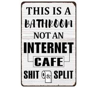 RNUMLIGH Cute Retro Tin Sign Bathroom Decoration This Is Not Internet Cafe Funny Sarcastic Metal Wall-Art Vintage 8 X 12 in