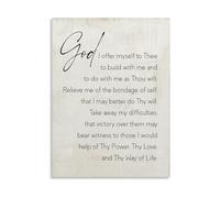RNUMLIGH Daily Affirmation Wall-Art Canvas Print for Serenity Courage Wisdom Inspirational Home Bedroom Decor(Framed,12x18inch(30x45cm))