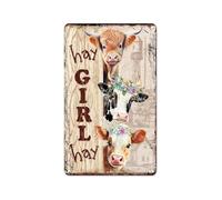 RNUMLIGH Dairy Cow Metal Tin Sign Vintage Farm Animal Wall Decor for Farmhouse Kitchen Barn Garage 8 X 12 inch