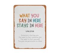 RNUMLIGH Distressed Tin Metal Sign Confidentiality Rules For Marriage Counselor Office Group Space Trust Building Wall Hanging Plaque 8 X 12 inch