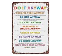 RNUMLIGH Do It Anyway Mother Teresa Metal Sign 8x12 Inch