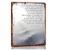 RNUMLIGH Do Not Stand At My Grave And Weep Sign Vintage Metal Tin for Den Reading Nook Wall Decor Quiet Reflection Plaque Indoor Outdoor 8 X 12 inch