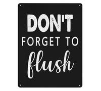 RNUMLIGH Dont Forget to Flush Funny Bathroom Aluminum Metal Sign Humorous Wall Decor for Home Powder Room Gift (8 X 12 in)