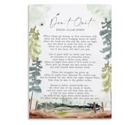 RNUMLIGH Don't Quit Poem Canvas Wall-Art Motivational Quote Print for Home Office Living Room Decor(Framed,16x24inch(40x60cm))