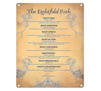 RNUMLIGH Eightfold Path Noble Truths Metal Sign Vintage 8x12 Inch
