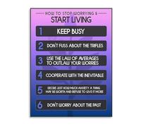 RNUMLIGH Embrace Happiness Poster Motivational Canvas Wall-Art Inspirational Quote for Anxiety Home Office Decor(Framed,08x12inch(20x30cm))