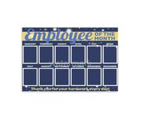 RNUMLIGH Employee of the Month Poster - Staff Recognition Award Display Board, Motivational Office Wall-Art for Workplace Decor(Framed,12x18inch(30x45cm))