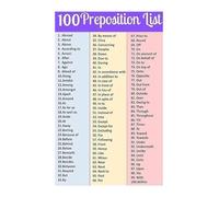 RNUMLIGH English Prepositions Poster 100+ Preposition List Grammar Wall Chart for ESL Classroom Homeschool Room Decor Educational Language Arts(Unframed,16x24inch(40x60cm))