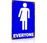 RNUMLIGH Everyone Welcome Sign Funny Gender Inclusive Symbol Aluminum for Wall Decor Gift 8 X 12 in