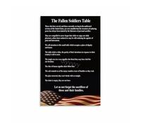 RNUMLIGH Fallen Soldier Memorial Poster, Honoring All Who Served Wall-Art for Veterans Day, Home & Office(Framed,12x18inch(30x45cm))