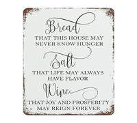 RNUMLIGH Farmhouse Style Tin Sign Bread Salt Wine The Simple Things Vintage Metal Wall-Art 8 X 12 in