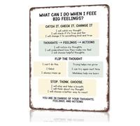 RNUMLIGH Feel Big Feelings Metal Tin Sign Counseling Office Decor Motivational Wall-Art For Therapist Waiting Room Bedroom 8 X 12 inch