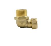 RNUMLIGH Fit Copper Tube OD 16mm x 3/4" BSPP Male Brass Compression Union Elbow 90 Degree Fitting Connector Water Gas Oil
