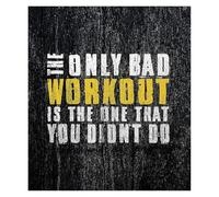 RNUMLIGH Fitness Typography Poster: The Only Bad Workout Is The One That You Didn't Do, Motivational Wall-Art Print with Black Background for Gym Decor(Framed,12x18inch(30x45cm))