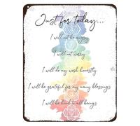 RNUMLIGH Five Principles Metal Sign Zen Yoga Decor for Home Wall 12x8 Inch