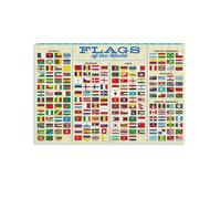 RNUMLIGH Flags of the World Canvas Wall-Art Educational Poster for Classroom Decor School Nursery Playroom Global Geography Print(Unframed,12x18inch(30x45cm))