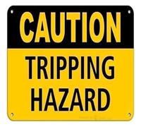 RNUMLIGH Floor Alert Metal Sign Pay Attention to Area 12x8 Inch