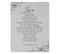 RNUMLIGH Floral Rustic Metal Sign Love is Patient 1 Corinthians Scripture Wall-Art for Home Office Gift Idea (8 X 12 in)