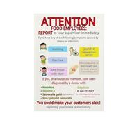 RNUMLIGH Food Service Health Poster Employee Illness Reporting Guidelines Canvas Wall-Art for Restaurant Kitchen Staff Room Office Wall Decor(Framed,12x18inch(30x45cm))
