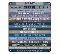 RNUMLIGH For My Son Vintage Metal Sign Sentimental Gift From Parents Wall Decor For Boys Room Nursery 8 X 12 in
