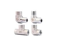 RNUMLIGH Forged High Pressure 1/8" 1/4" 3/8" 1/2" NPT Female Male Elbow tee 3 Ways 316L Stainless Steel Pipe Fitting Block Connector (Elbow Male To Male,316-NPT_3/8")