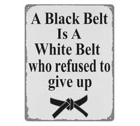 RNUMLIGH From White to Black Persistence Metal Tin Sign 8 X 12 in Vintage Martial Arts Quote Wall-Art for Cafe Bar