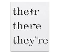 RNUMLIGH Funny Grammar Poster Their There Theyre Common Mistakes English Humor Wall-Art for Office Decor(Unframed,12x18inch(30x45cm))