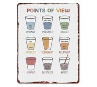 RNUMLIGH Funny Points Of View Different Attitudes Metal Tin Sign Vintage Wall-Art for Bar Cafe Living Room Home 8 X 12 in