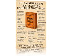 RNUMLIGH Funny Two Minute Ritual To Keep My Bathroom Fresh Metal Sign Poster Creative Wall-Art for Kitchen Living Room Office Garage Man Cave Tin 8 X 12 in