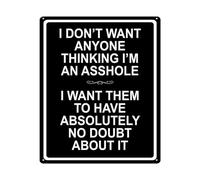 RNUMLIGH Funny Vintage Metal Sign I Dont Want Anyone Thinking You Know What Retro Wall-Art For Garage Home Office Tool Shed 8 X 12 inch