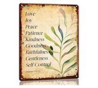 RNUMLIGH Galatians 5:22 Metal Sign White Fruit of The Wall-Art Aesthetic Bedroom Decor 12 X 16 in