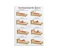 RNUMLIGH Gentle Bed Exercises for Seniors Poster Daily Routine Chart Canvas Wall-Art for Bedroom Recovery Room(Framed,16x24inch(40x60cm))