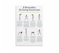 RNUMLIGH Gentle Movement Sequence Poster 8 Forms for Mindfulness and Relaxation Wall-Art for Home Office Decor Calming Exercises Chart(Unframed,12X18inch(30X45cm))