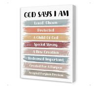 RNUMLIGH God Says I Am Loved Wall-Art for Affirmations Nursery Sunday School Classroom Decor(Unframed,16x24inch(40x60cm))
