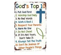 RNUMLIGH Gods Commandments Chart Metal Sign Funny Decor Living Room 8x12 Inch