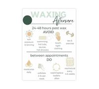 RNUMLIGH Hair Removal Aftercare Poster Waxing Skin Care Guide Steps to Prevent Irritation Chart for Home Beauty Salon Wall-Art(Unframed,16x24inch(40x60cm))