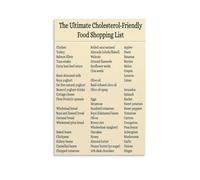 RNUMLIGH Heart Healthy Food List Poster Cholesterol Friendly Foods Guide for Grocery Shopping and Meal Planning Kitchen Wall-Art(Unframed,08x12inch(20x30cm))